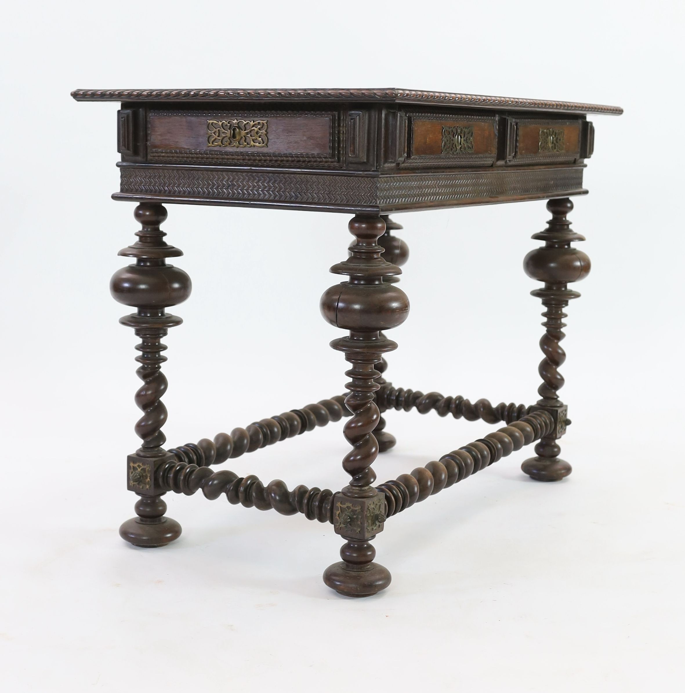 An 18th century Portuguese Colonial rosewood centre table, W.103cm D.63cm H.80cm